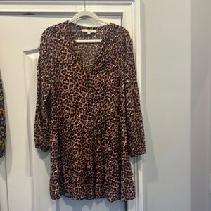 LOFT Leopard Print Button-Up Blouse